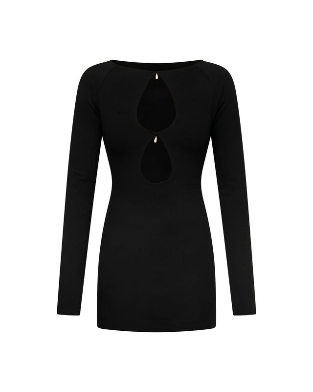 Marisol Keyhole Mini Dress Black