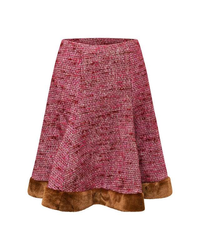 Molly Fur Trim Midi Skirt