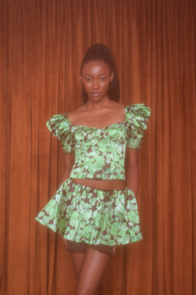 Daphne Puff Sleeve Bustier Top