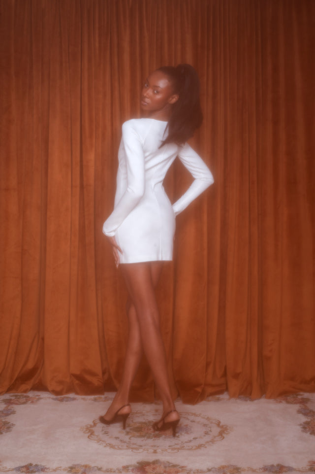Marisol Keyhole Mini Dress White