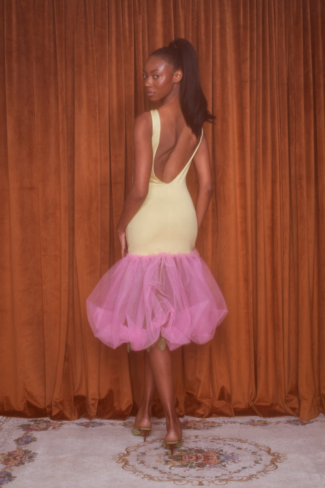 Charlotte Midi Tulle Dress Green