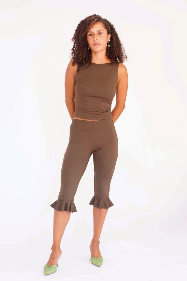 Jessica Ruffle Capri Brown