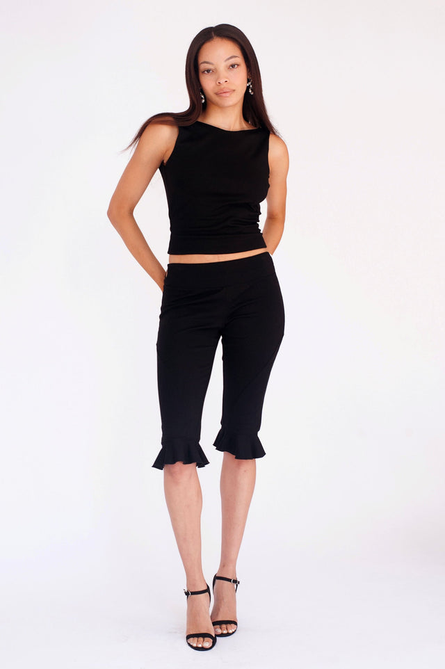 Jessica Ruffle Capri Black