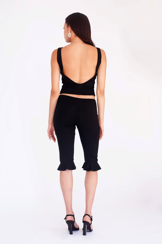 Jessica Ruffle Capri Black