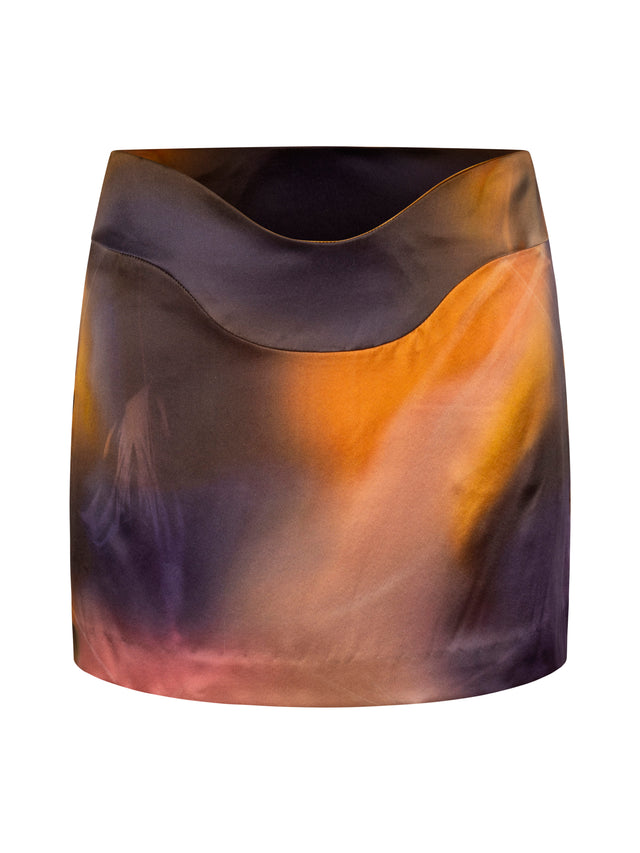 Aurora Silk Charmeuse Mini Skirt